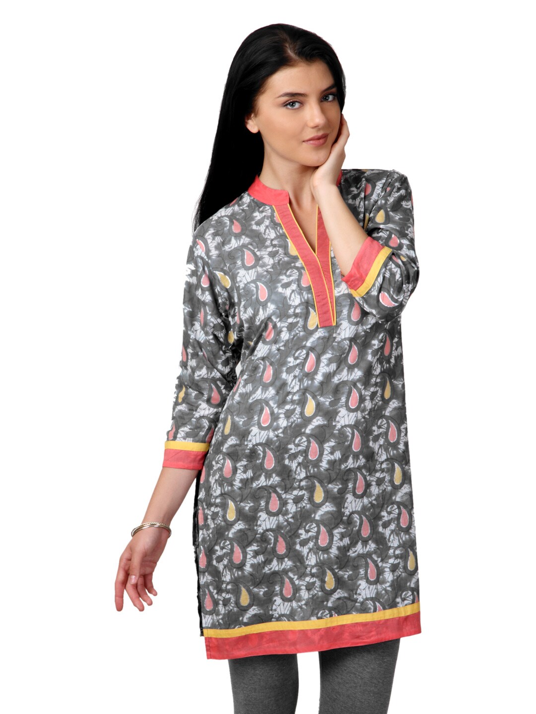 Shree Women Grey Printed Kurta