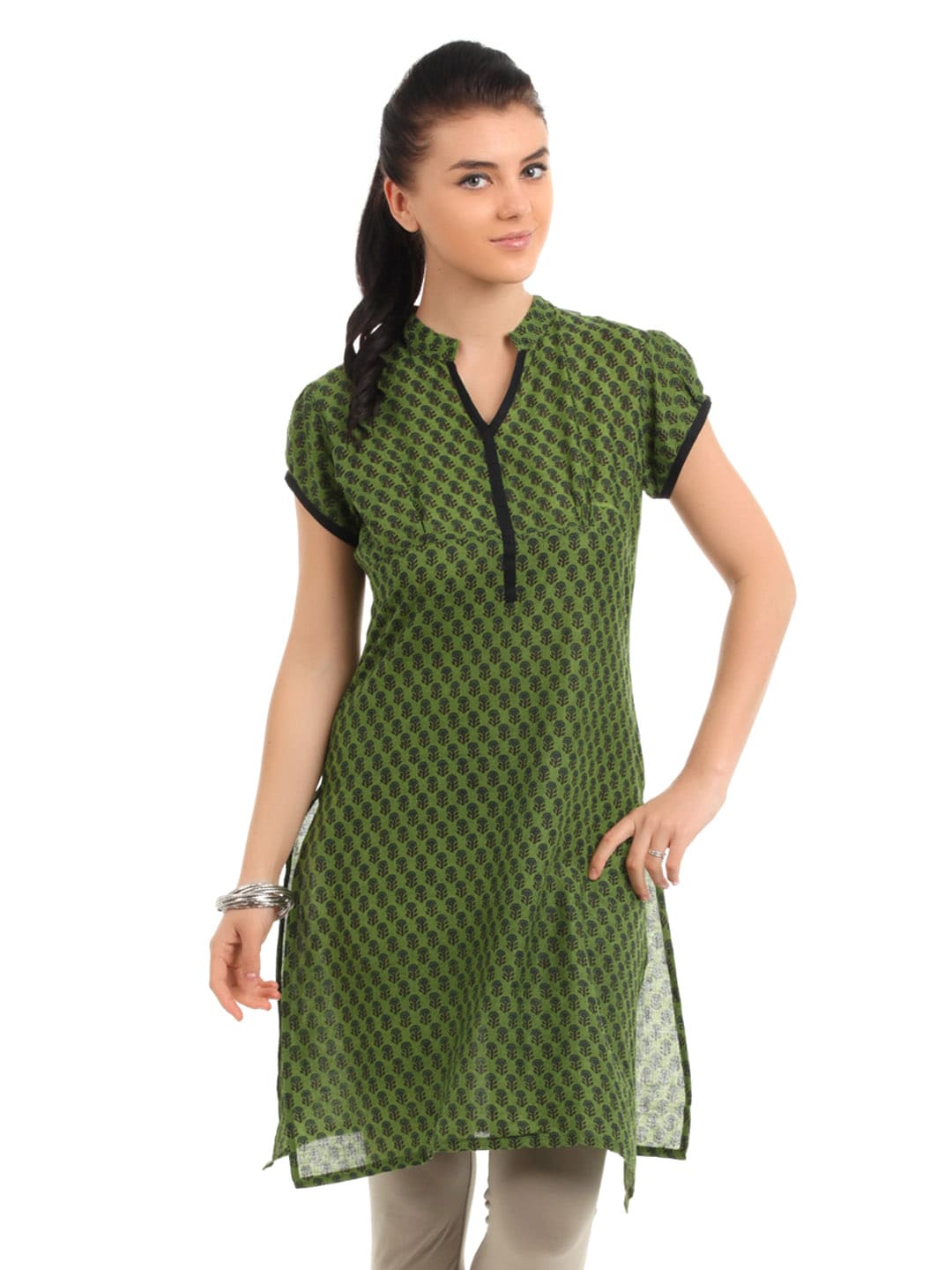 Prafful Women Green Printed Kurta