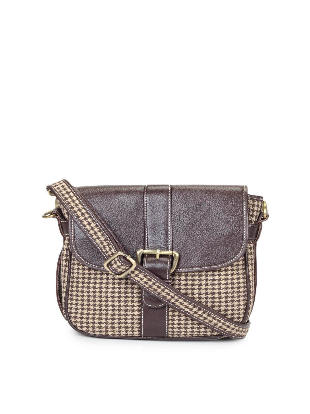 Ivory Tag Brown Hound Crossbody Bag