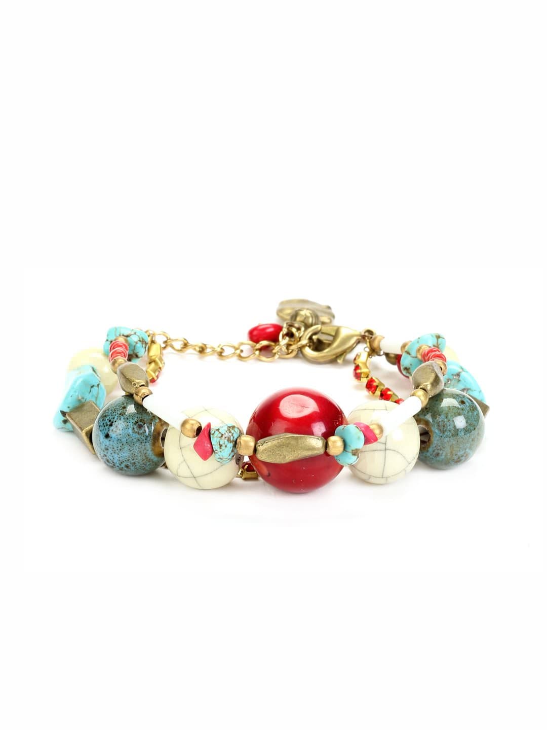 Ivory Tag Women Rock Array Blue and Red Jewellery Set