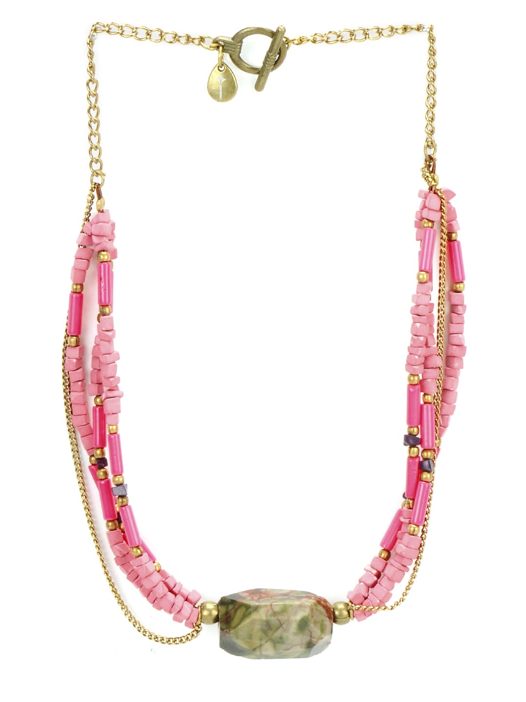 Ivory Tag Women Vibrant Pink Necklace