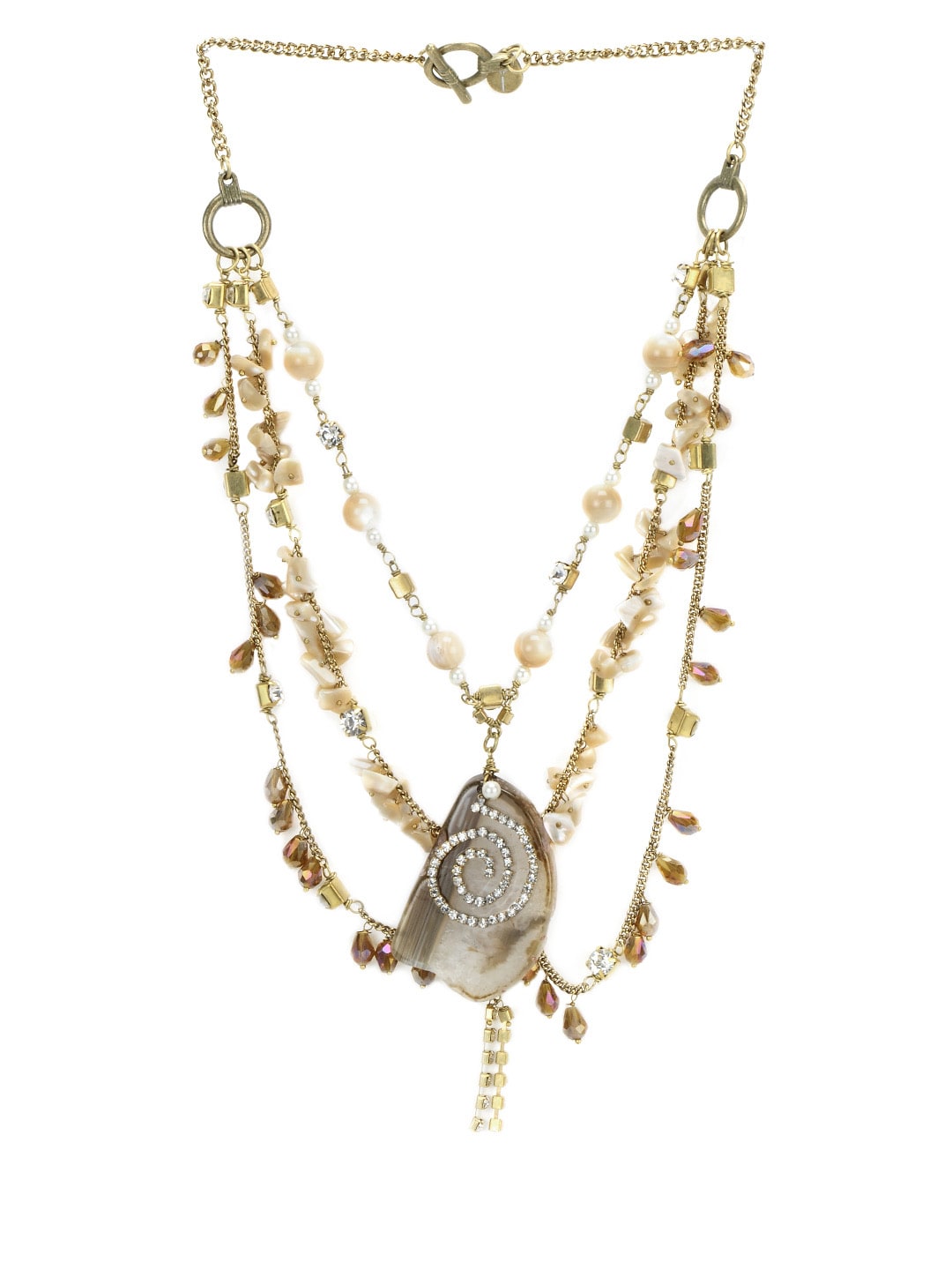 Ivory Tag Women Glinting Pearls Cream Necklace