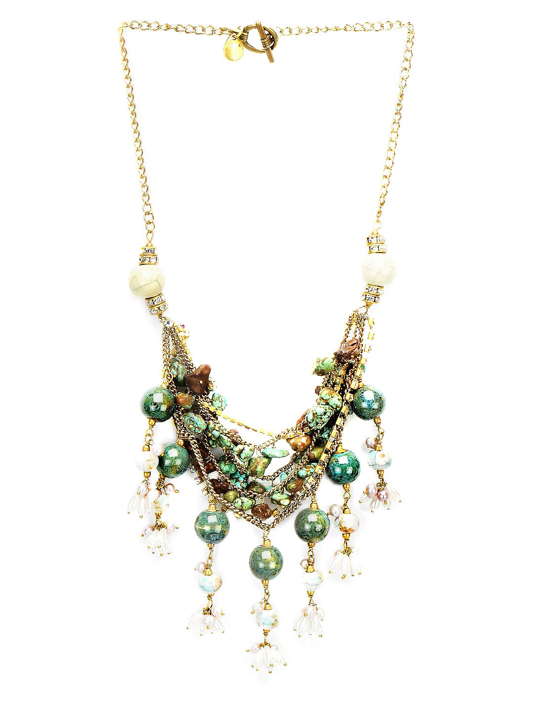 Ivory Tag Women Scintillating Mesh Green Necklace