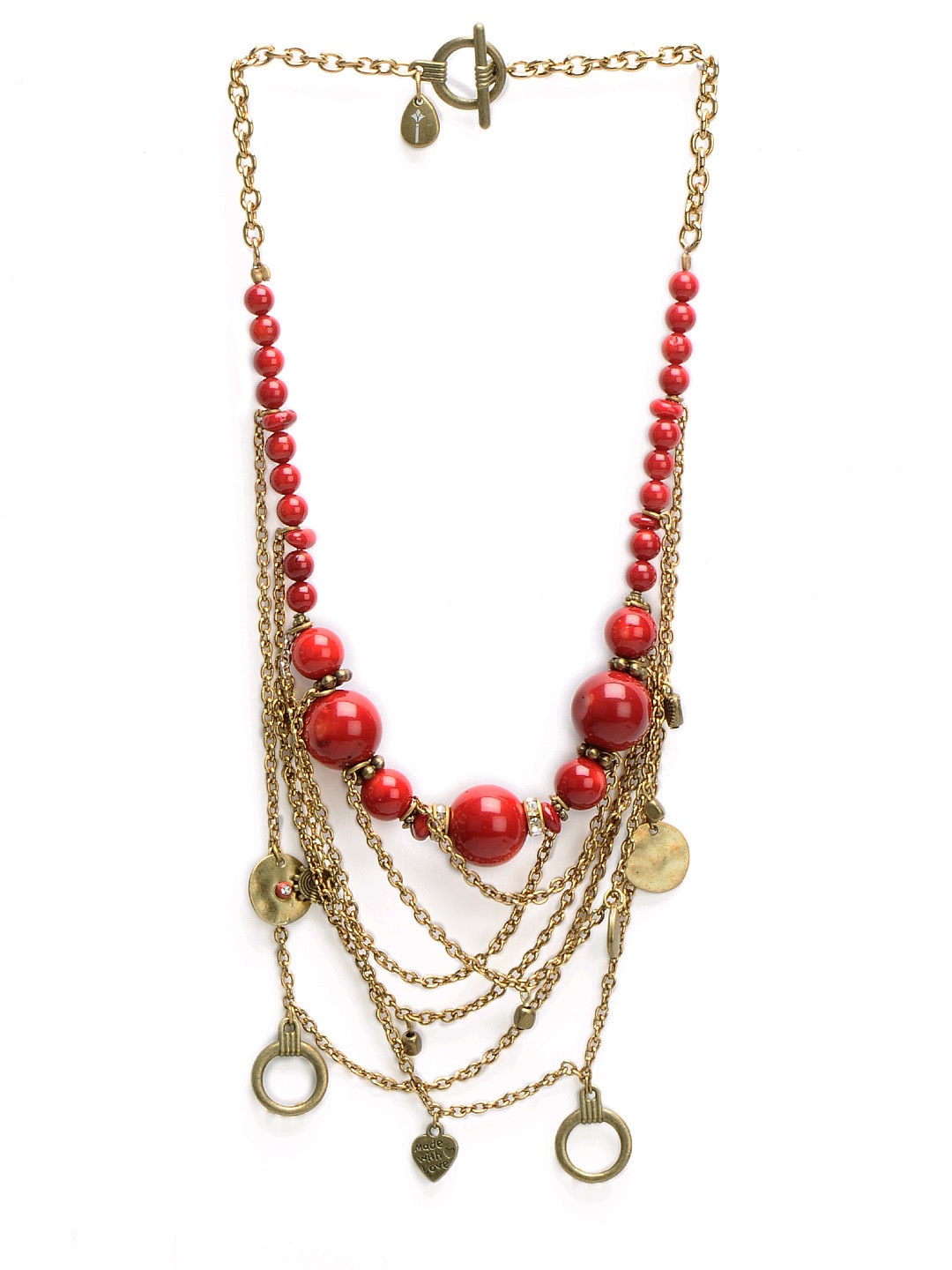 Ivory Tag Women Tangled Coral Red Necklace