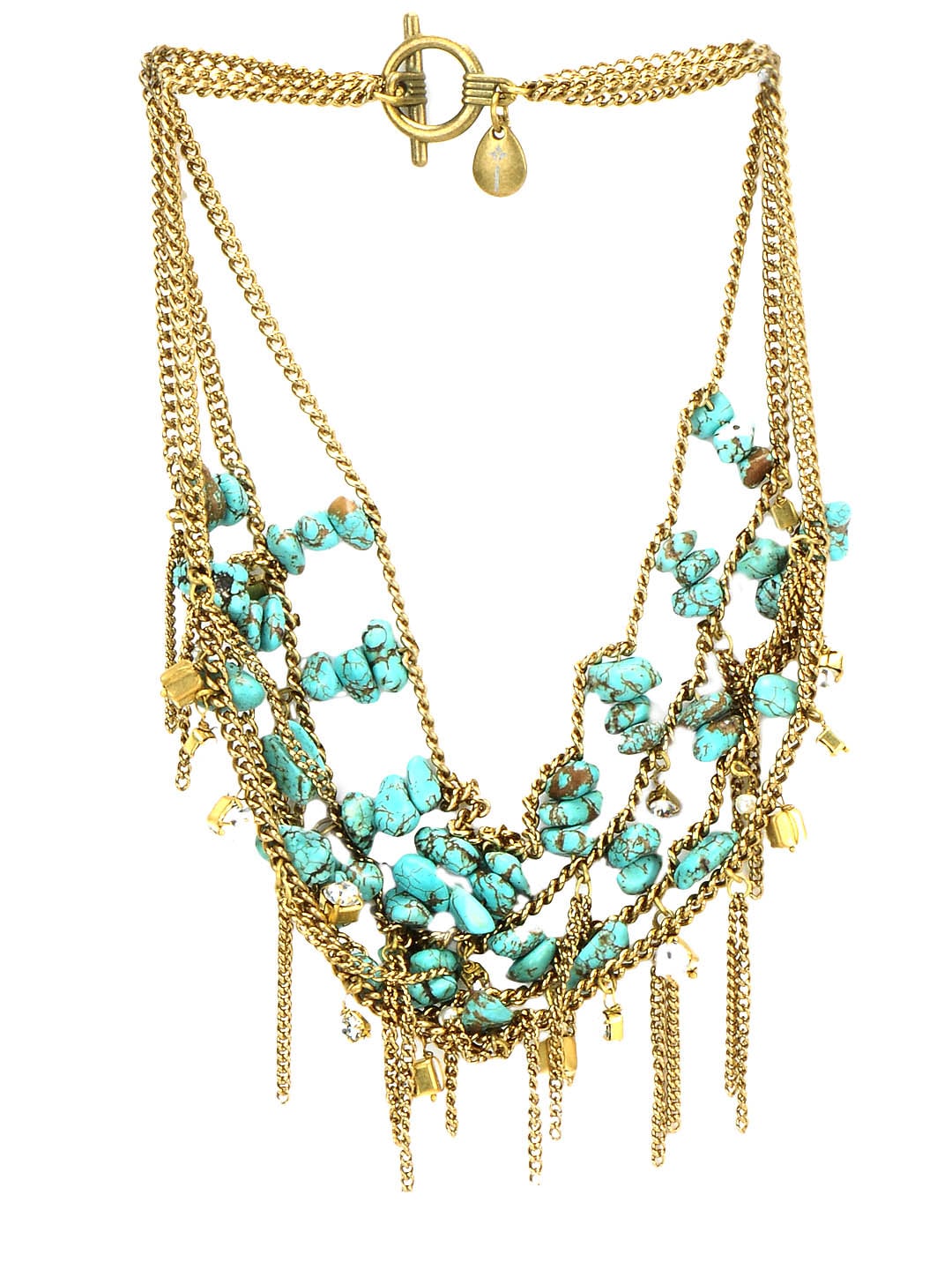Ivory Tag Women Dazzling Turquoise Blue Necklace