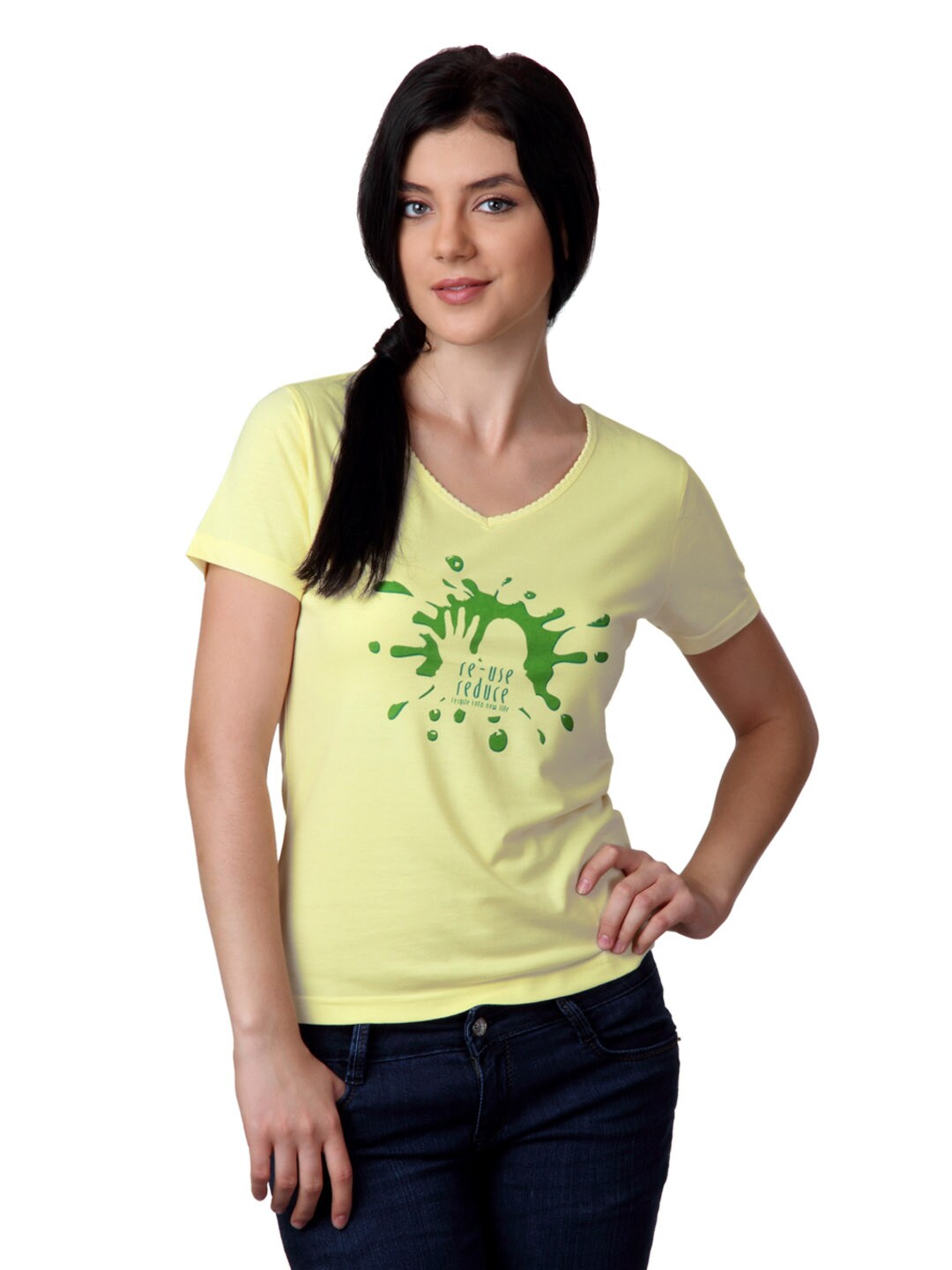 Do u speak green Women Yellow Top