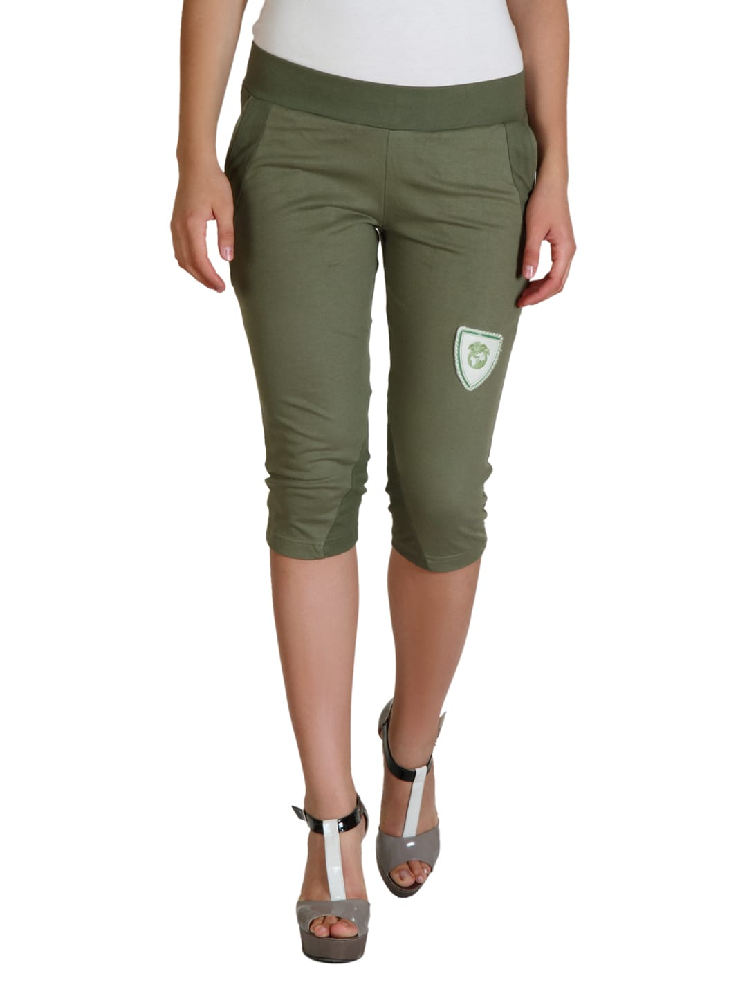 Do u speak green Women Olive Capris