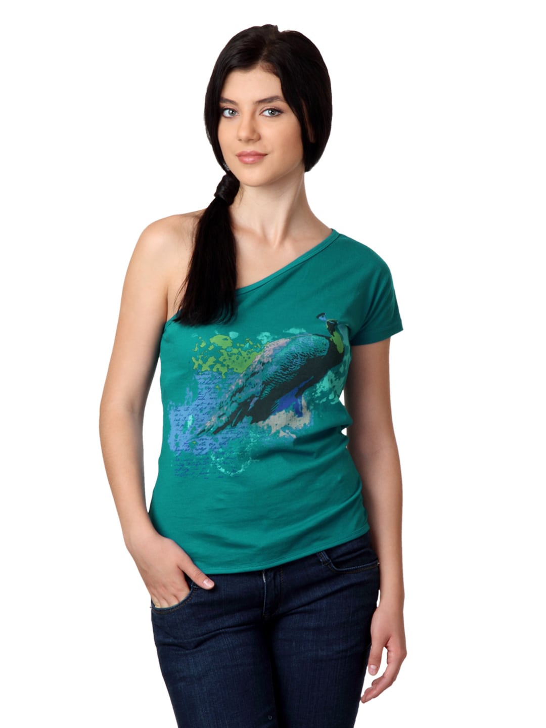 Do u speak green Women Teal Top