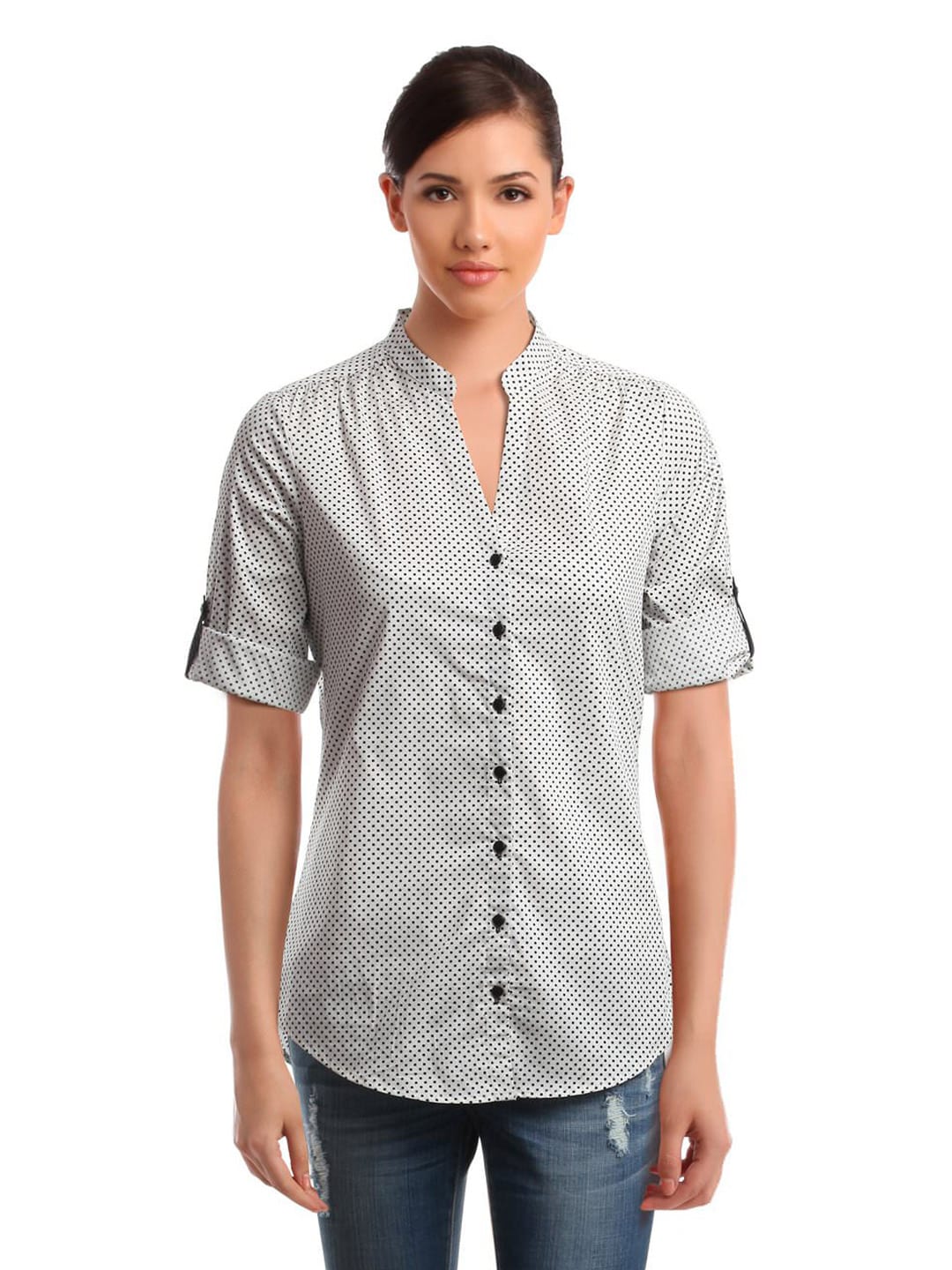 Femella Women White Printed Shirt