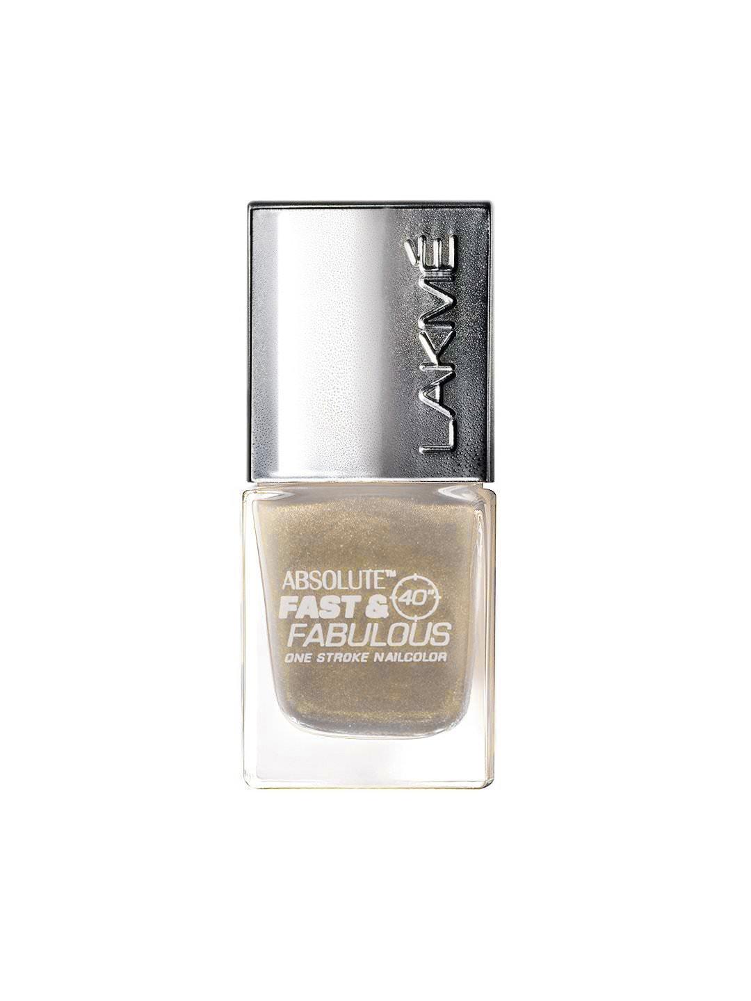Lakme Absolute Fast & Fabulous Gold Shimmer Nail Polish 01
