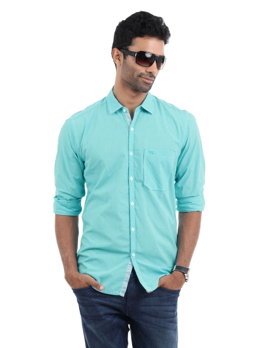 Peter England Men Blue Shirt