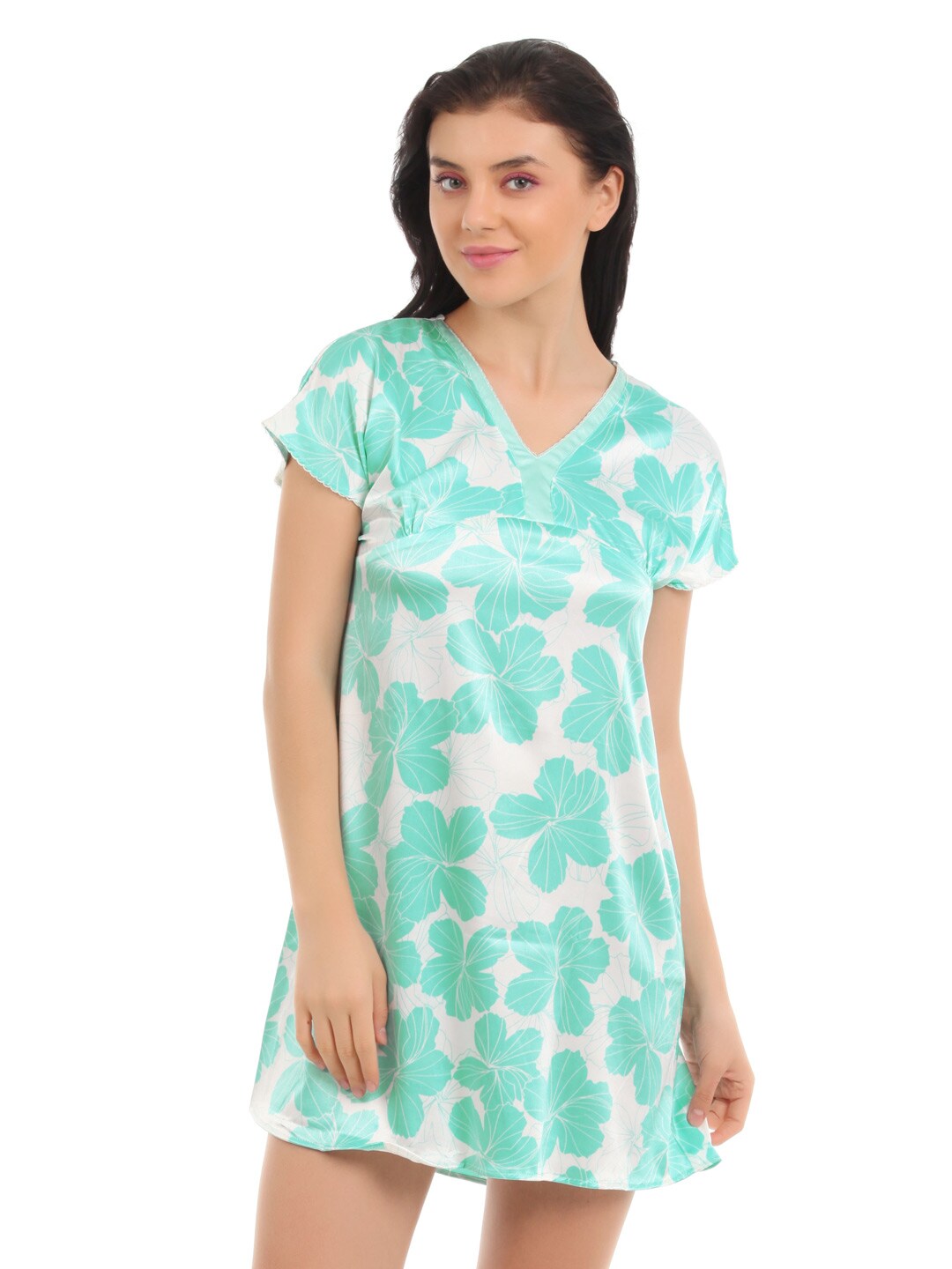 SDL by Sweet Dreams Women Green Nightdress