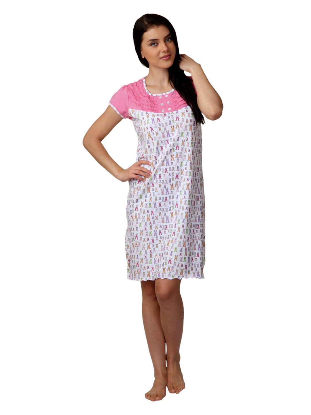 SDL by Sweet Dreams Women White Nightdress