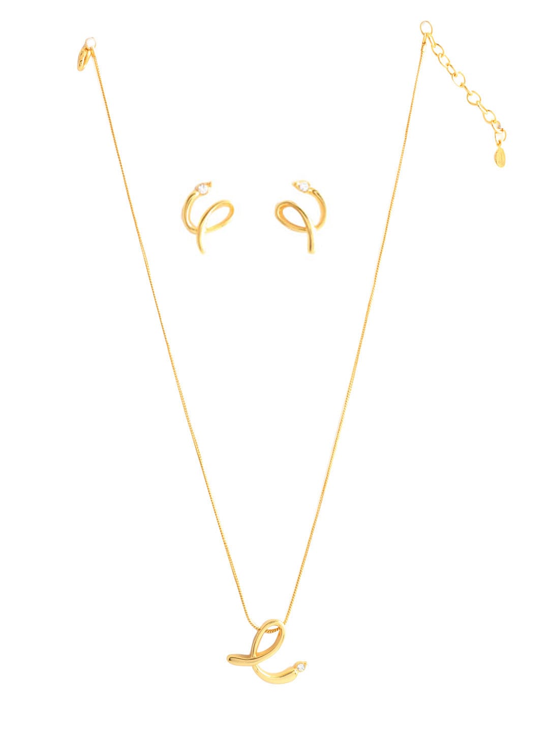 Estelle Women Gold Earring & Pendant Set