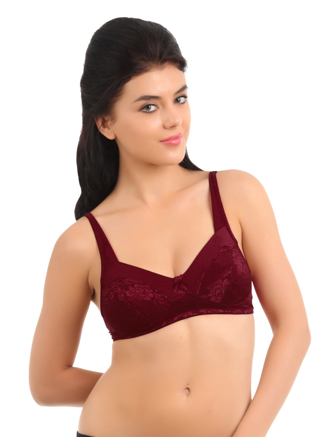 Biara Women Maroon Bra