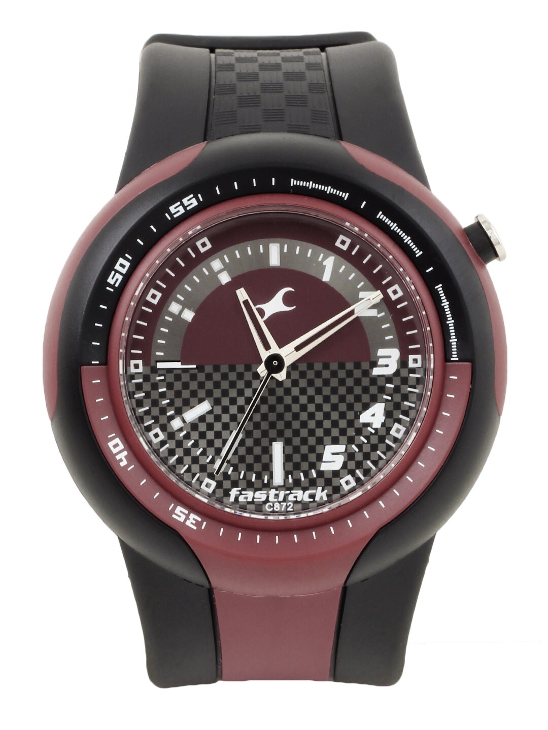 Fastrack Men Red and Black Dial Watch