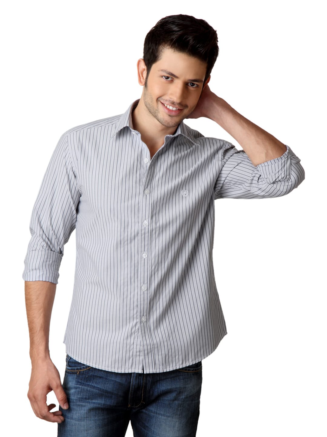 John Players Men Grey Shirt