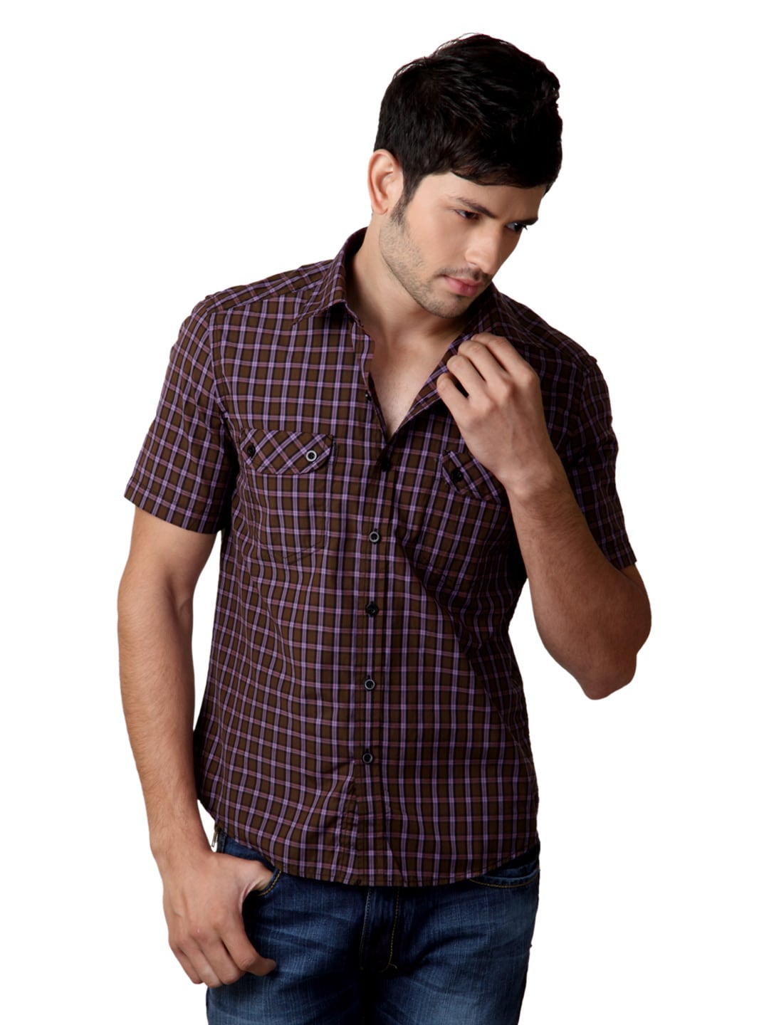 John Players Men Brown Shirt