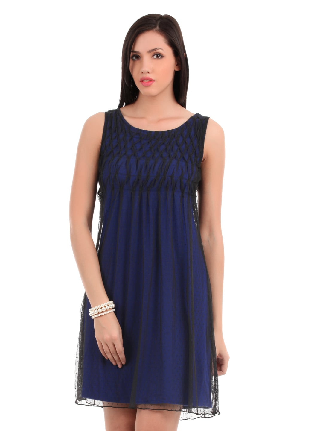 Elle Women Blue & Black Dress