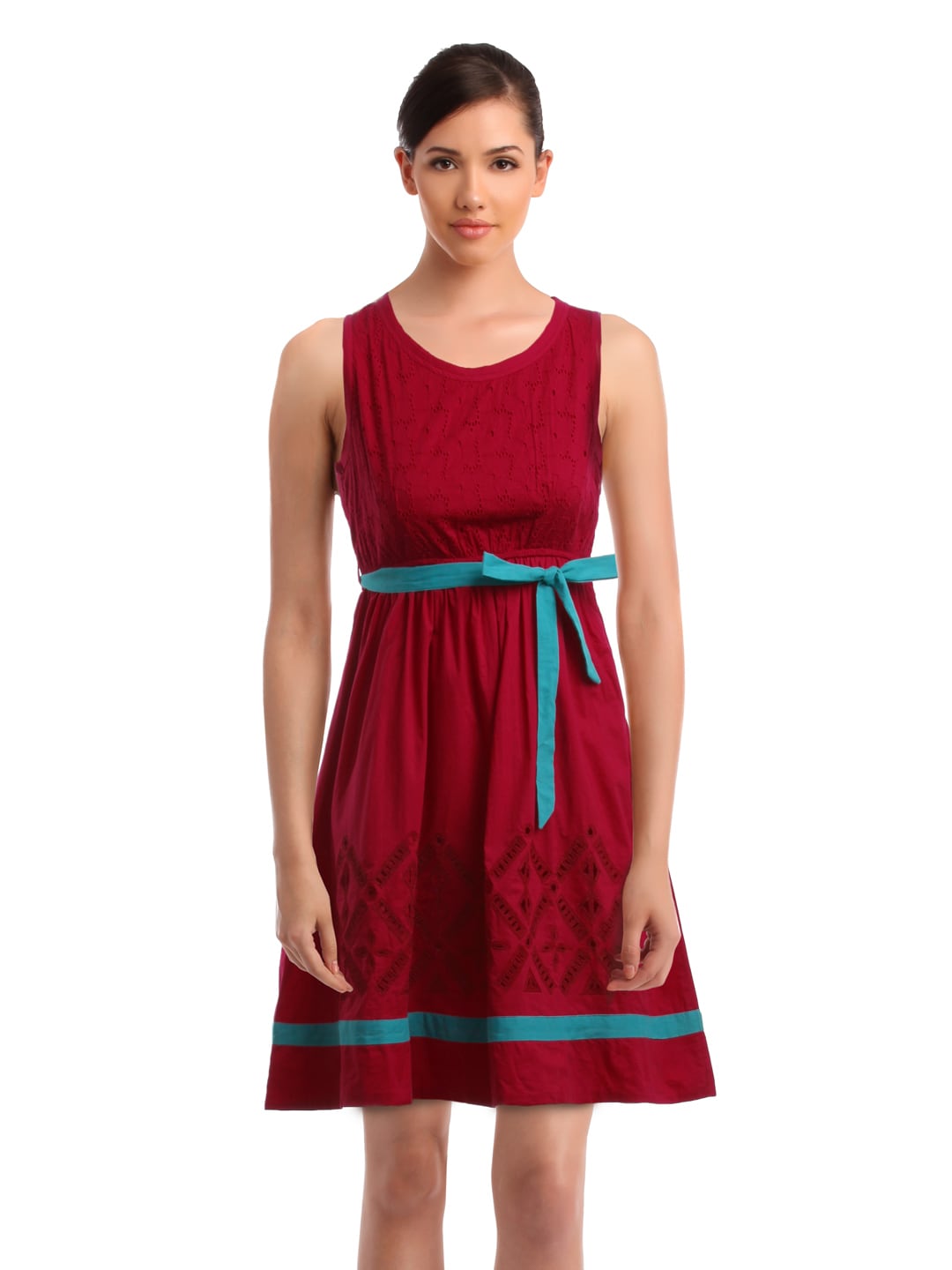 Elle Women Red A-Line Dress