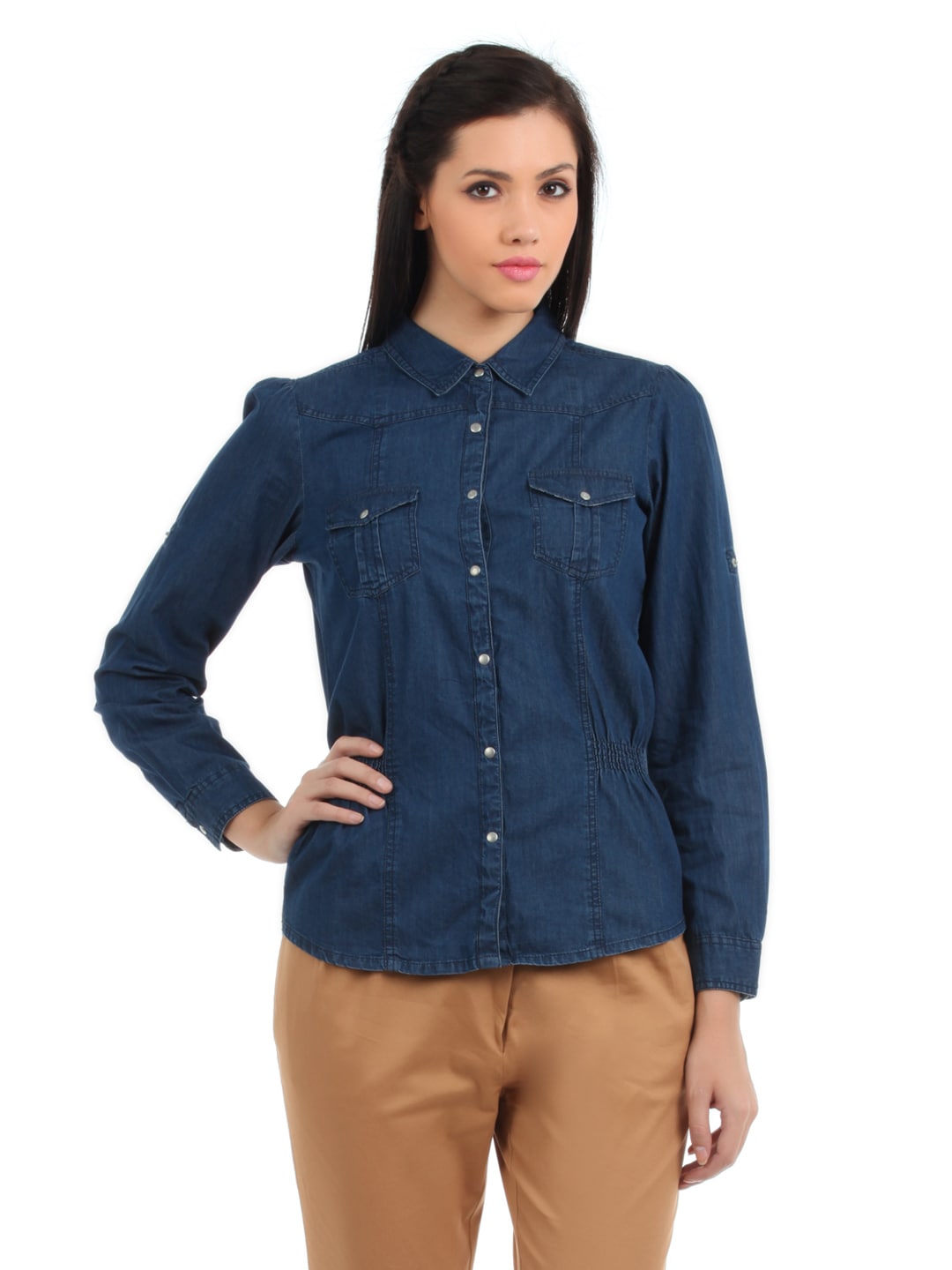 Elle Women Blue Shirt