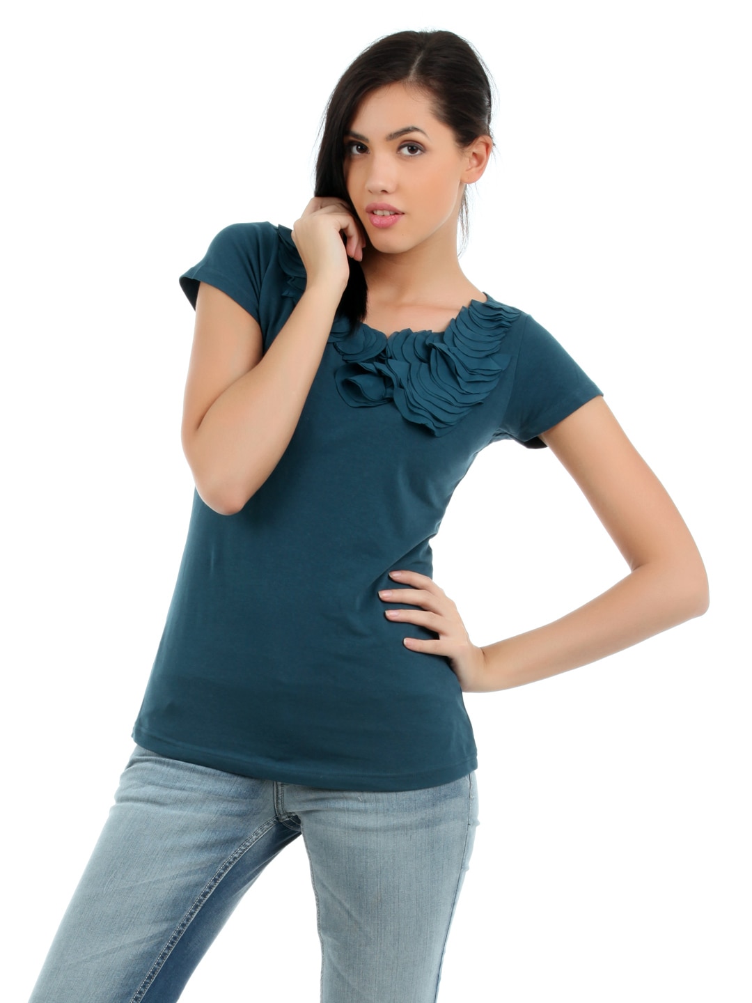 Elle Women Teal T-shirt