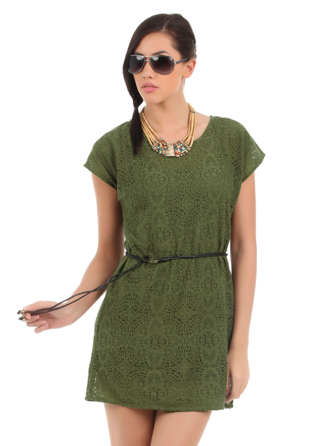 Elle Women Olive Green Tunic