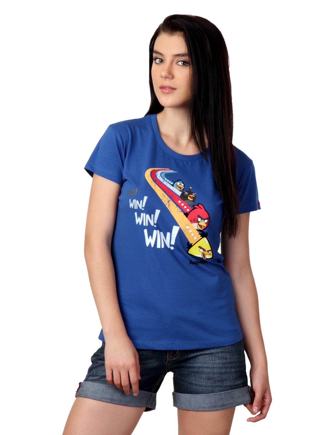 Angry Birds Women Blue T-shirt