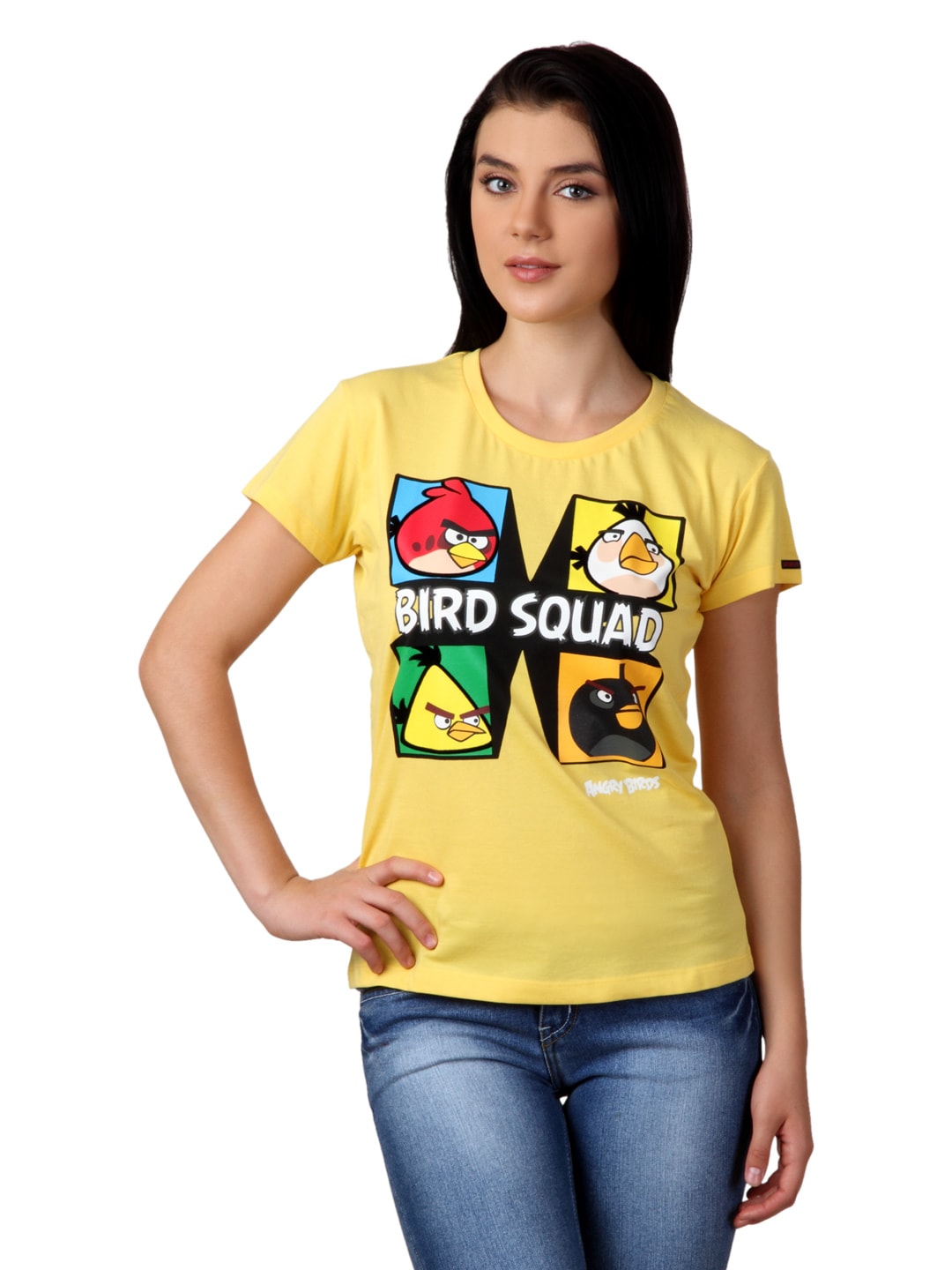 Angry Birds Women Yellow T-shirt