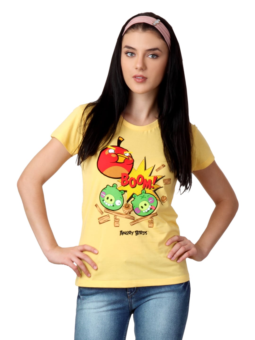 Angry Birds Women Yellow T-shirt