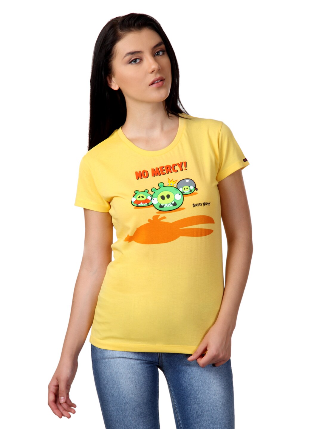 Angry Birds Women Yellow T-shirt