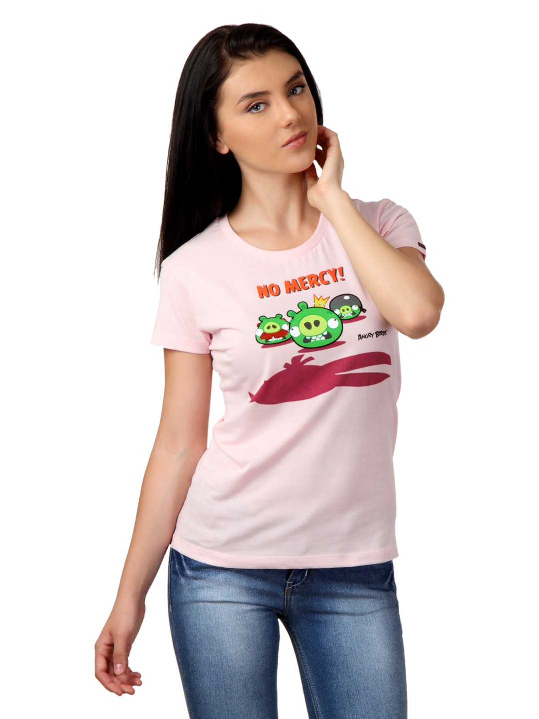 Angry Birds Women Pink T-shirt