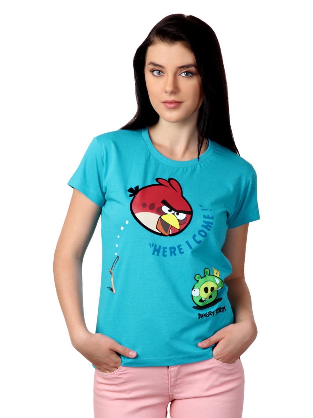 Angry Birds Women Blue T-shirt