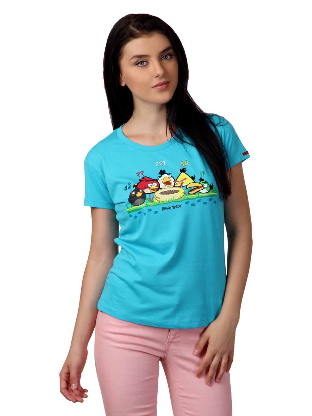 Angry Birds Women Blue T-shirt