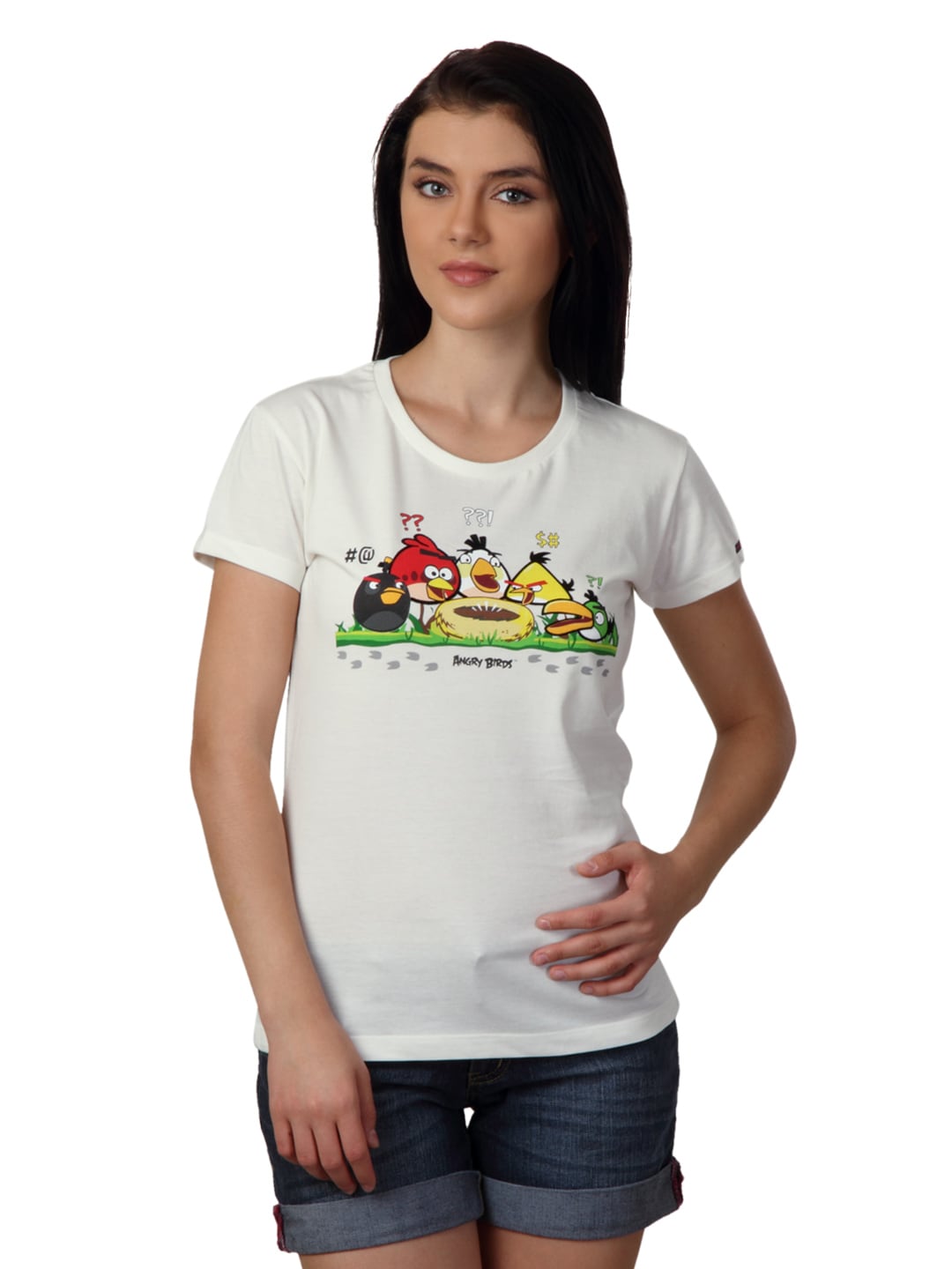 Angry Birds Women Off White T-shirt