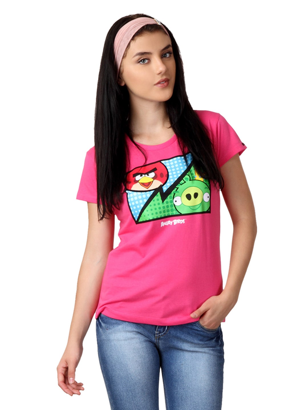 Angry Birds Women Pink T-shirt