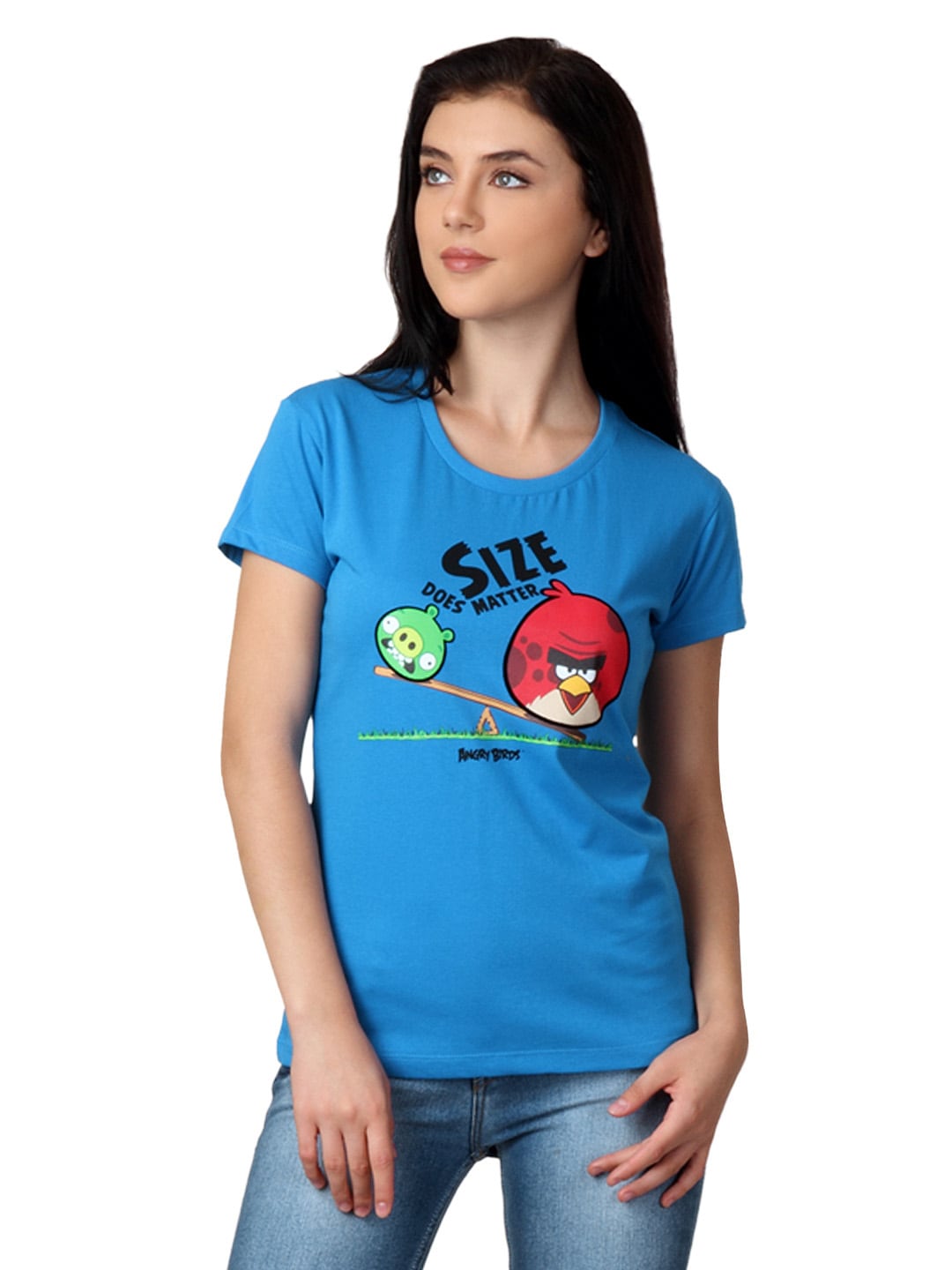 Angry Birds Women Blue T-shirt