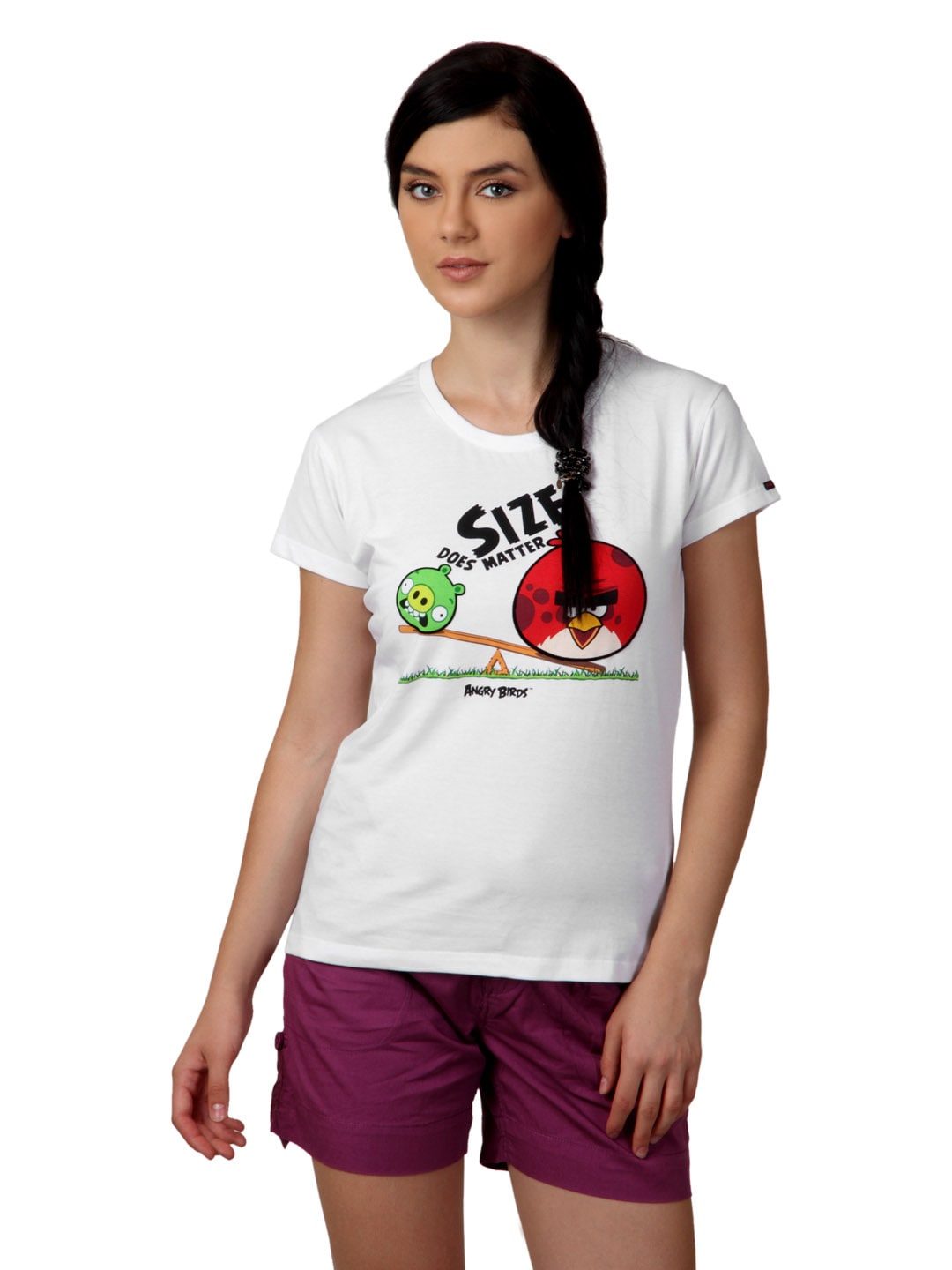 Angry Birds Women White T-shirt