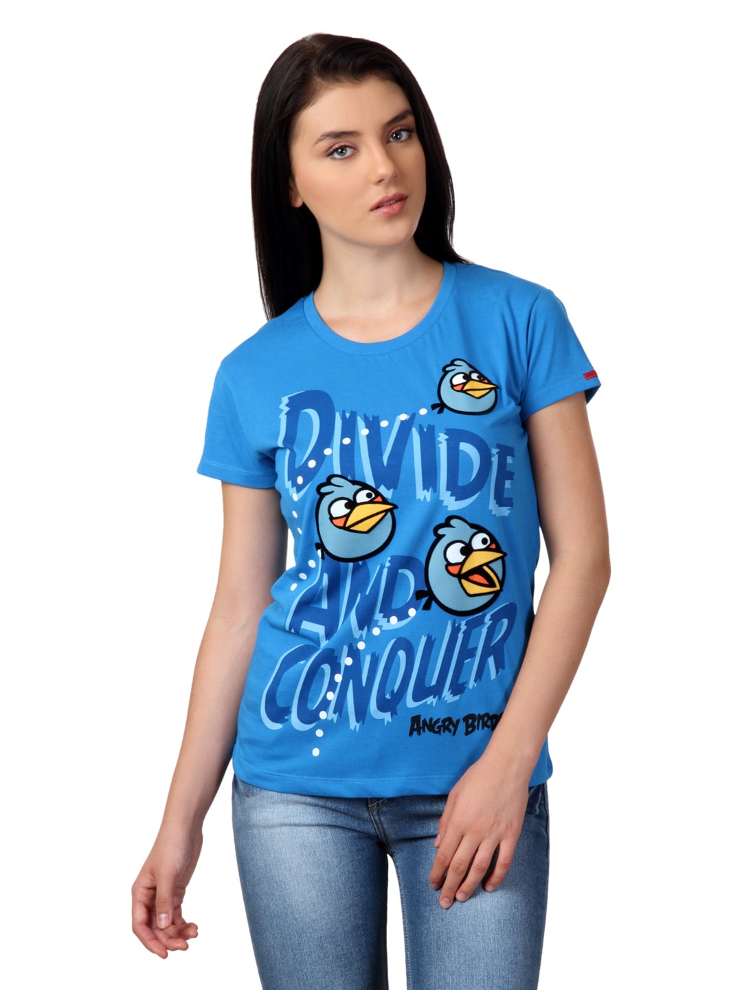 Angry Birds Women Blue T-shirt