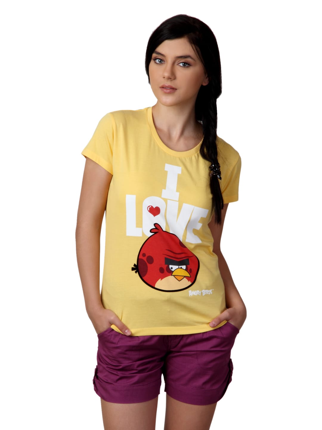 Angry Birds Women Yellow T-shirt