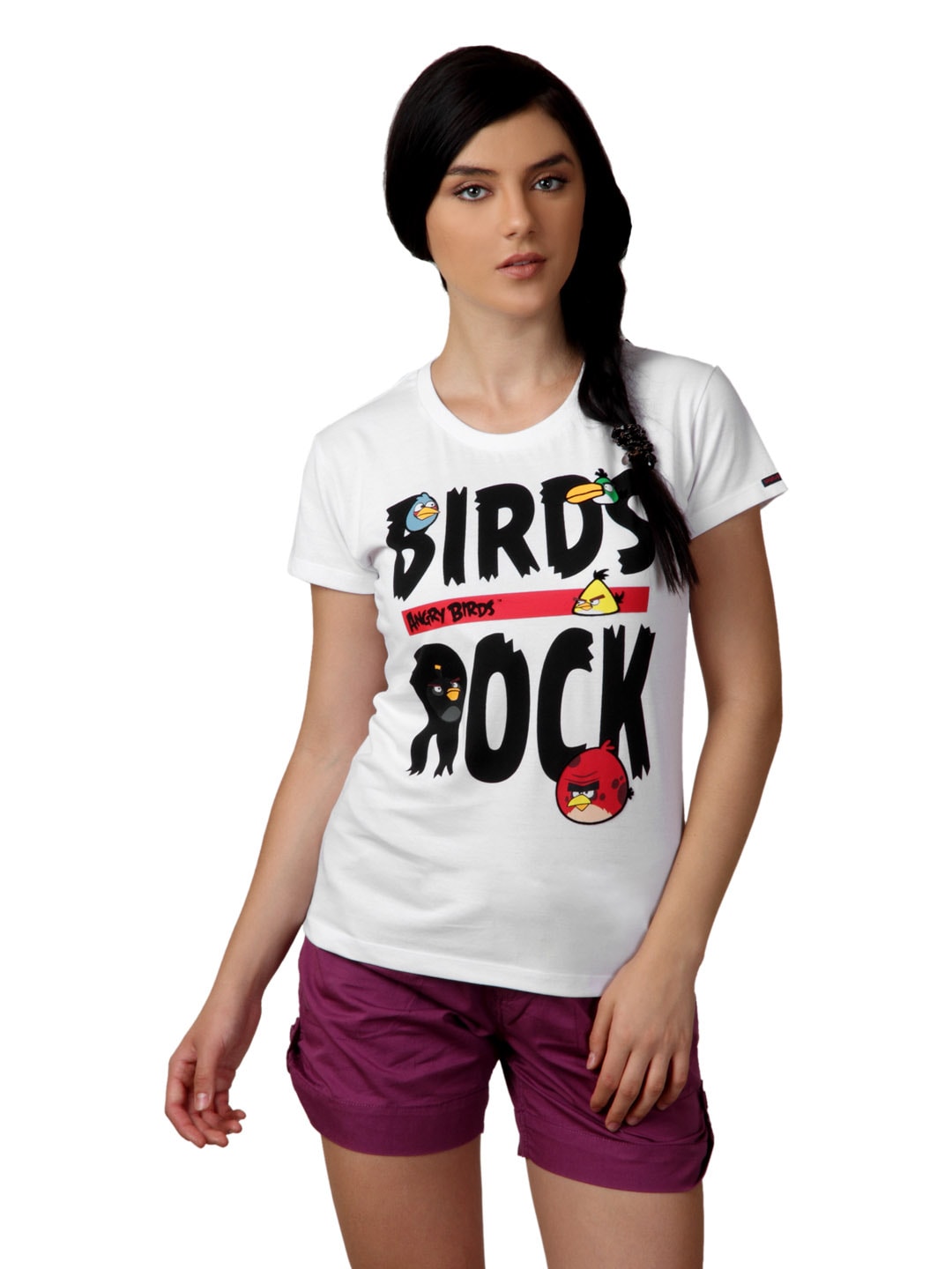 Angry Birds Women White T-shirt