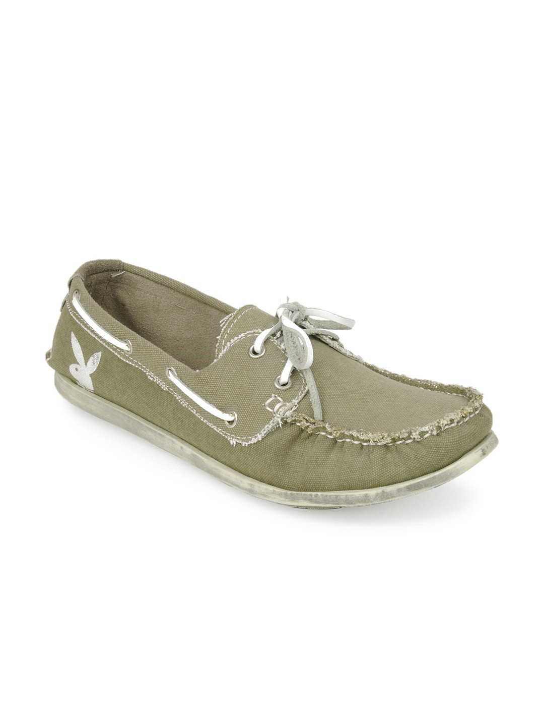 Playboy Men Military Green Boat Shoes