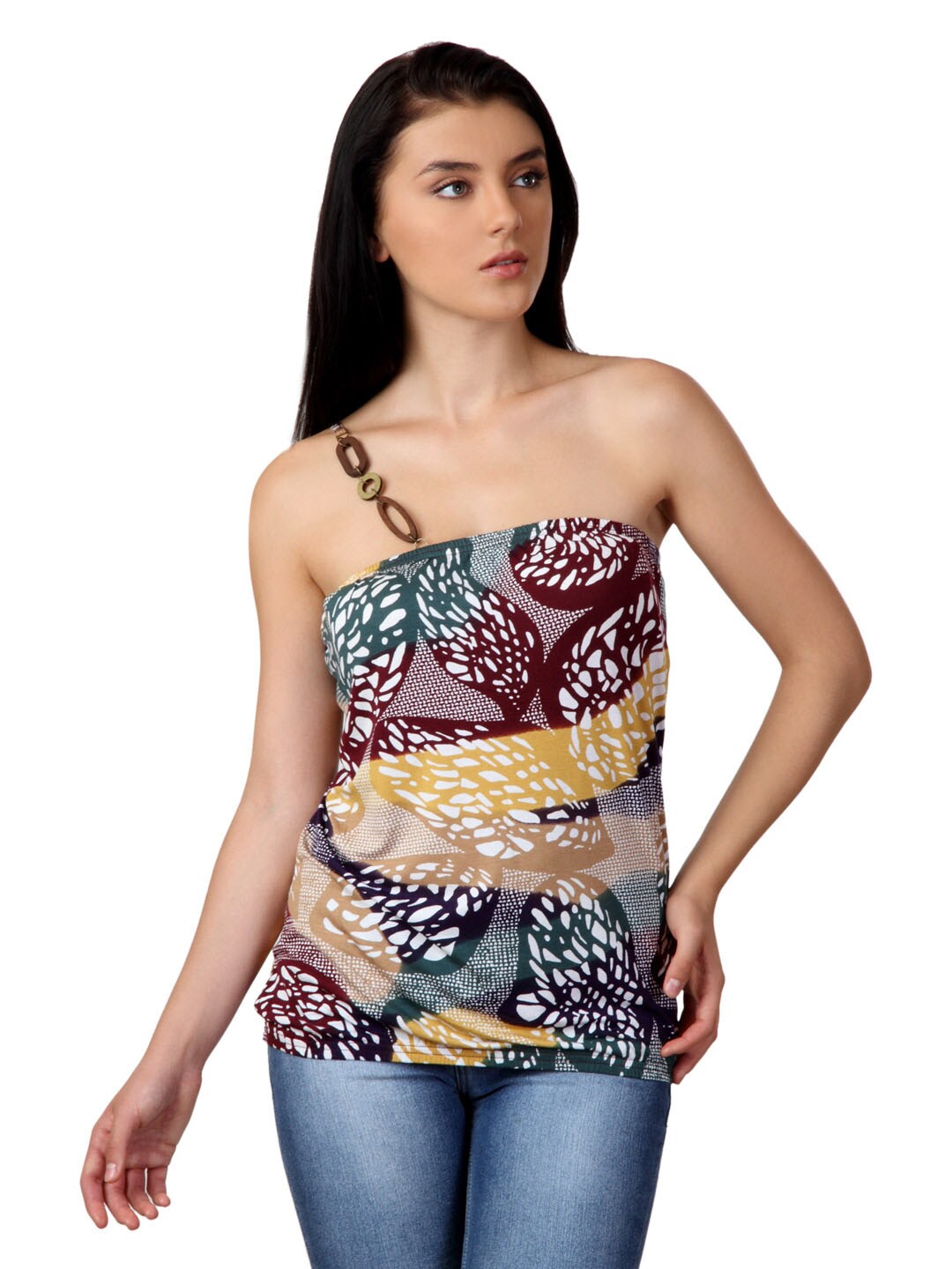 United Colors of Benetton Women Multicoloured Printed Tube Top
