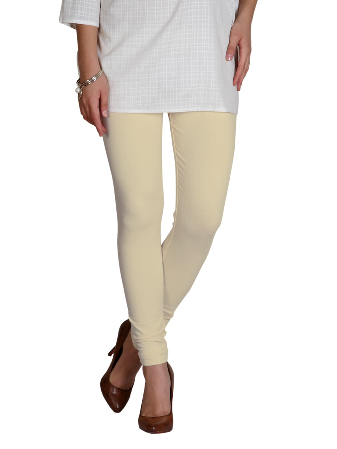 Femella Women Cream Leggings