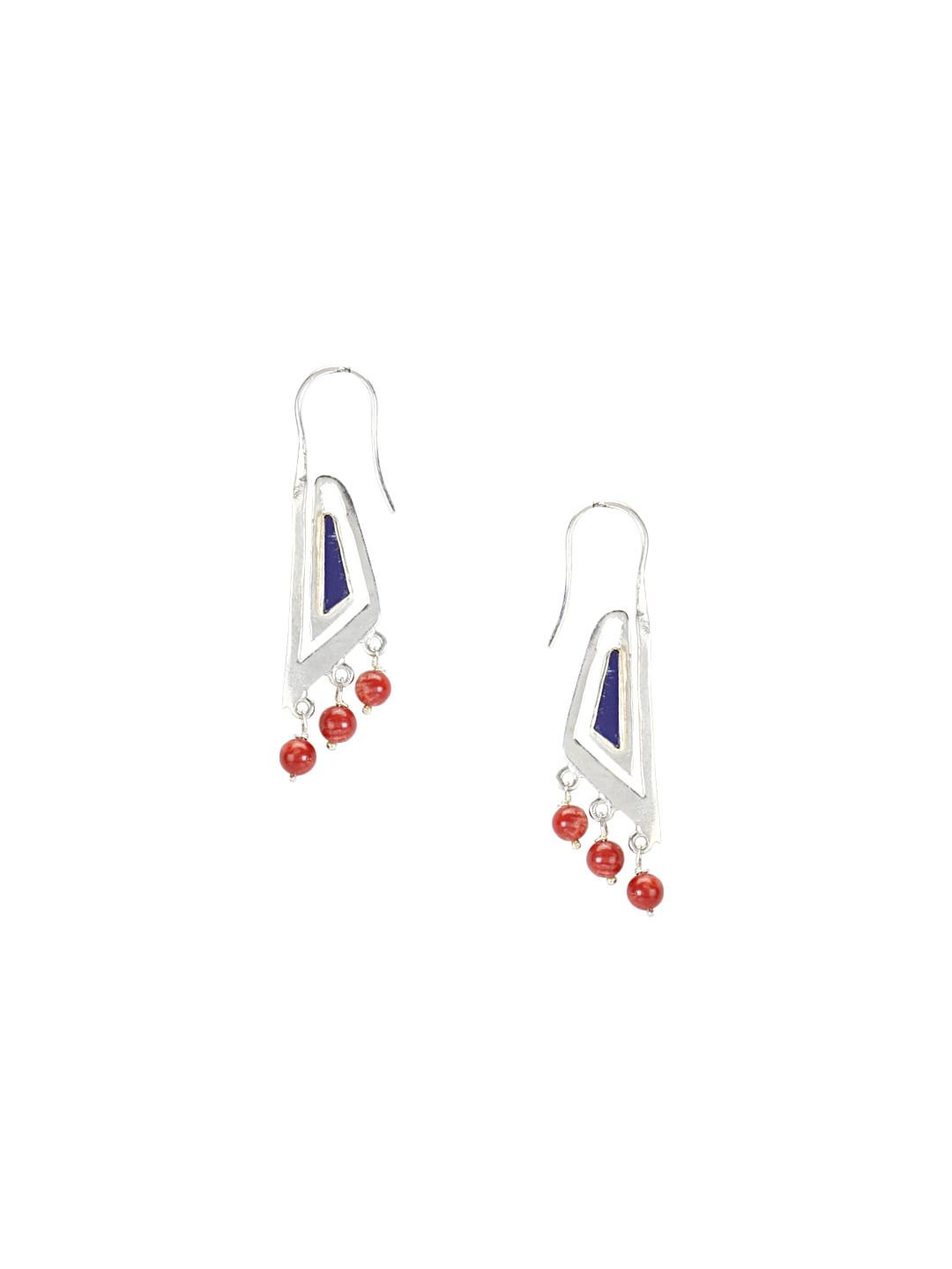 Rreverie Silver & Red Earrings