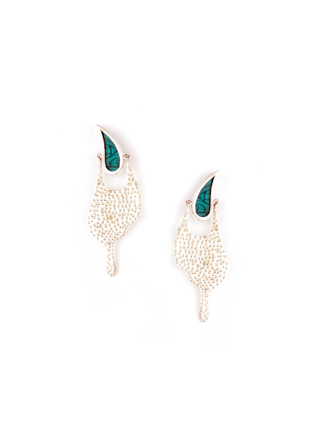 Rreverie Silver & Green Earrings