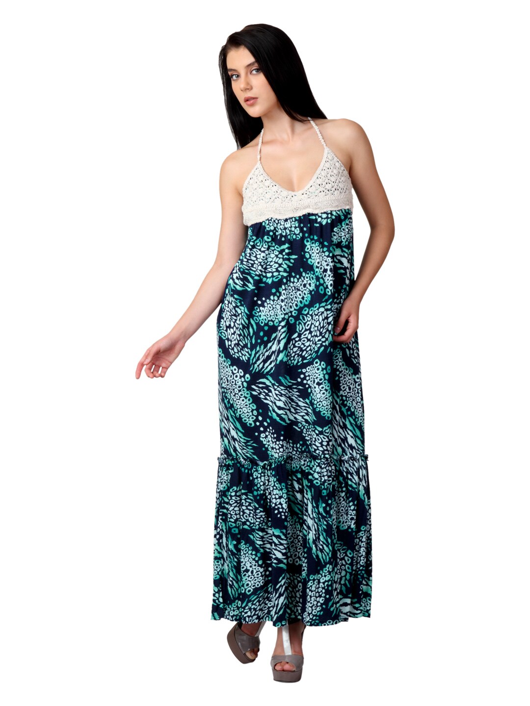 Tonga Women Printed Blue Dress