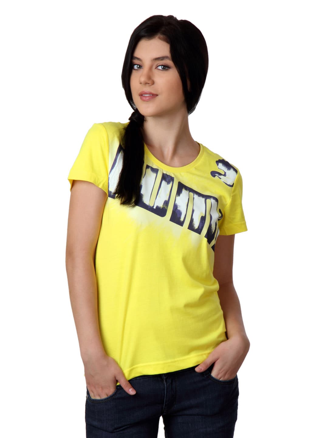 Puma Women Yellow T-shirt