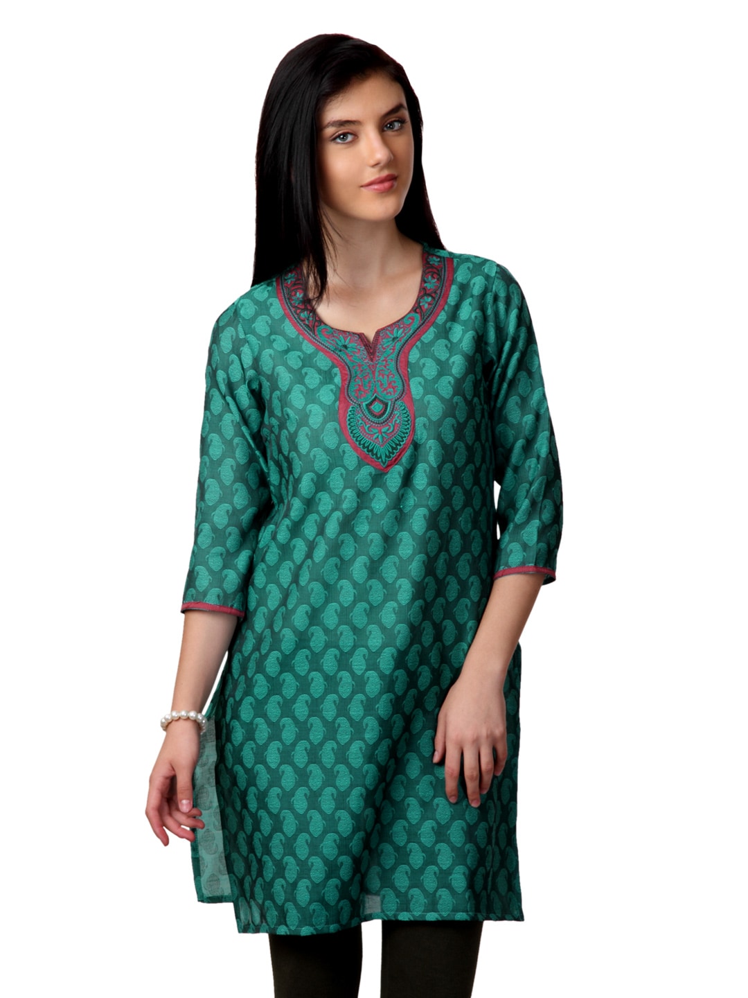 ALayna Women Green Kurta