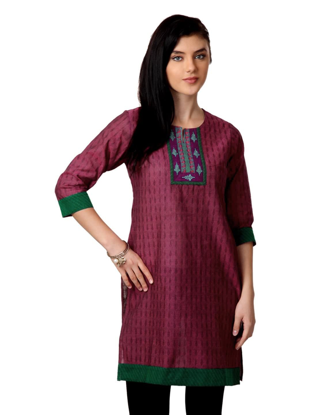 ALayna Women Dark Pink Kurta